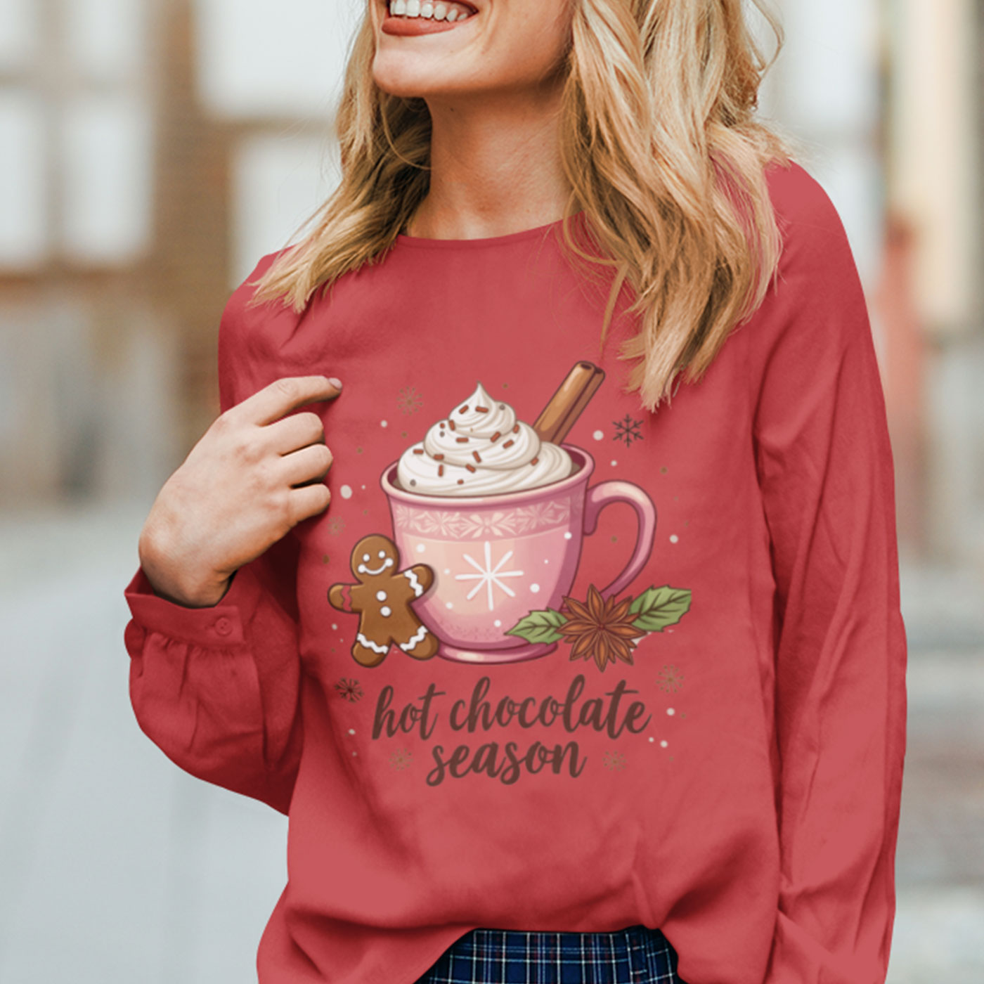 Hot Chocolate Season | Cozy Holiday Drink | Christmas | Unisex Long Sleeve